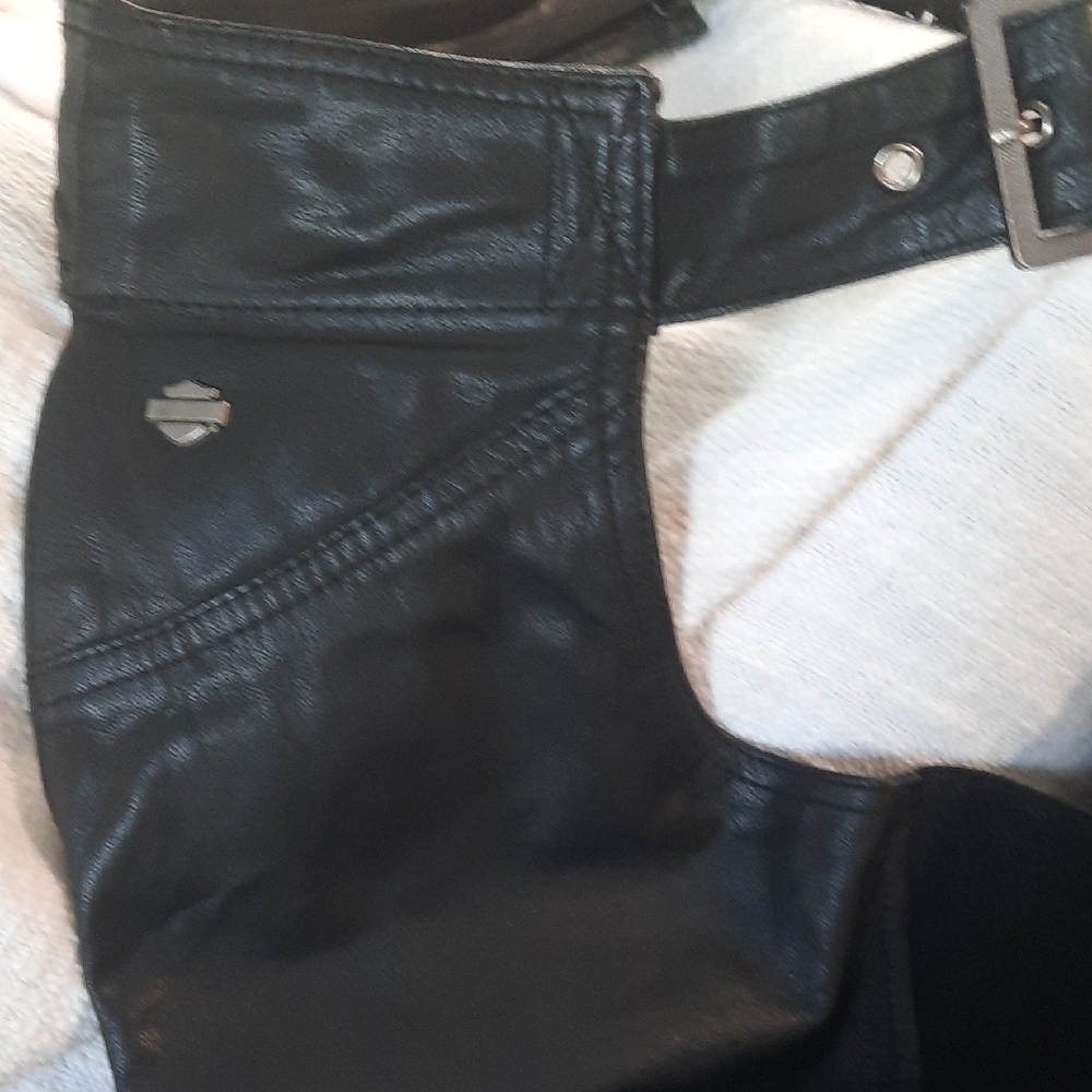 Women's Black Leather Jeans